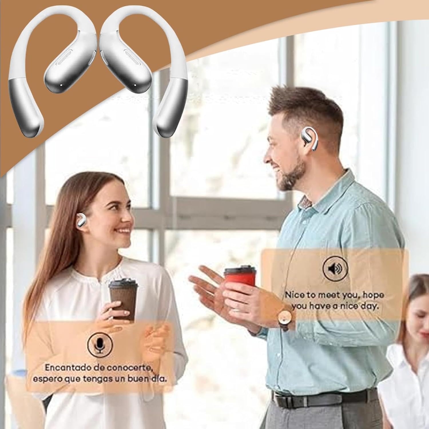 Language Translator Earbuds, Wireless AI Earbuds, All Day Comfort Earbuds, Translation Headphones for Tablets, AI Wireless Headphones, Multilingual AI Headphones, Language Translator Wireless