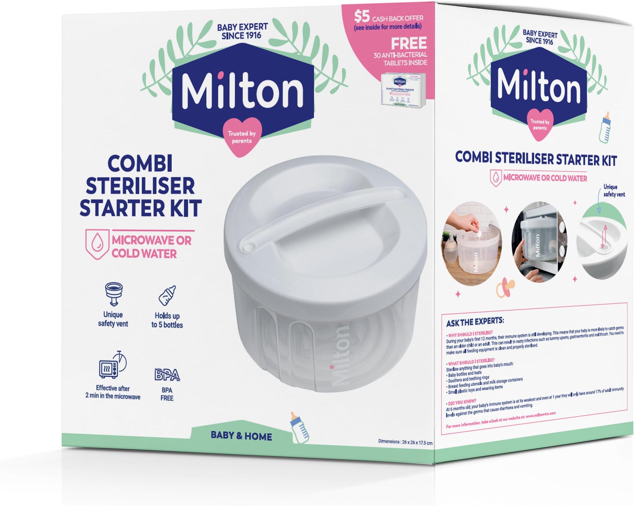 Milton Cold Water Steriliser (White) Baby