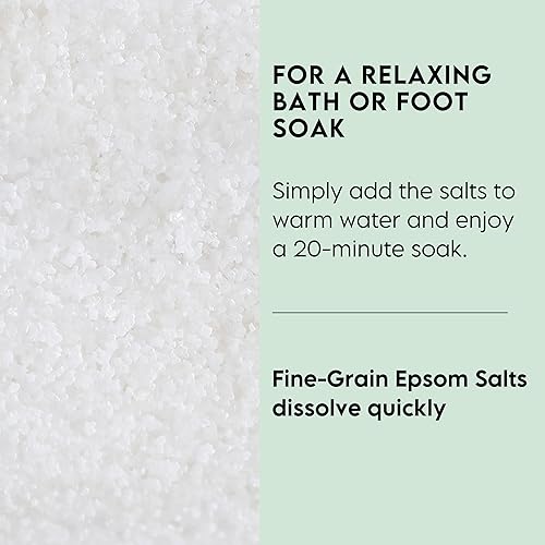Miniatura 3 de LA SALT CO Epsoothe - Tarro de sal de Epsom de 5 libras para baño y remojo y exfoliante para pies, sulfato de magnesio puro y natural, USP, alivia