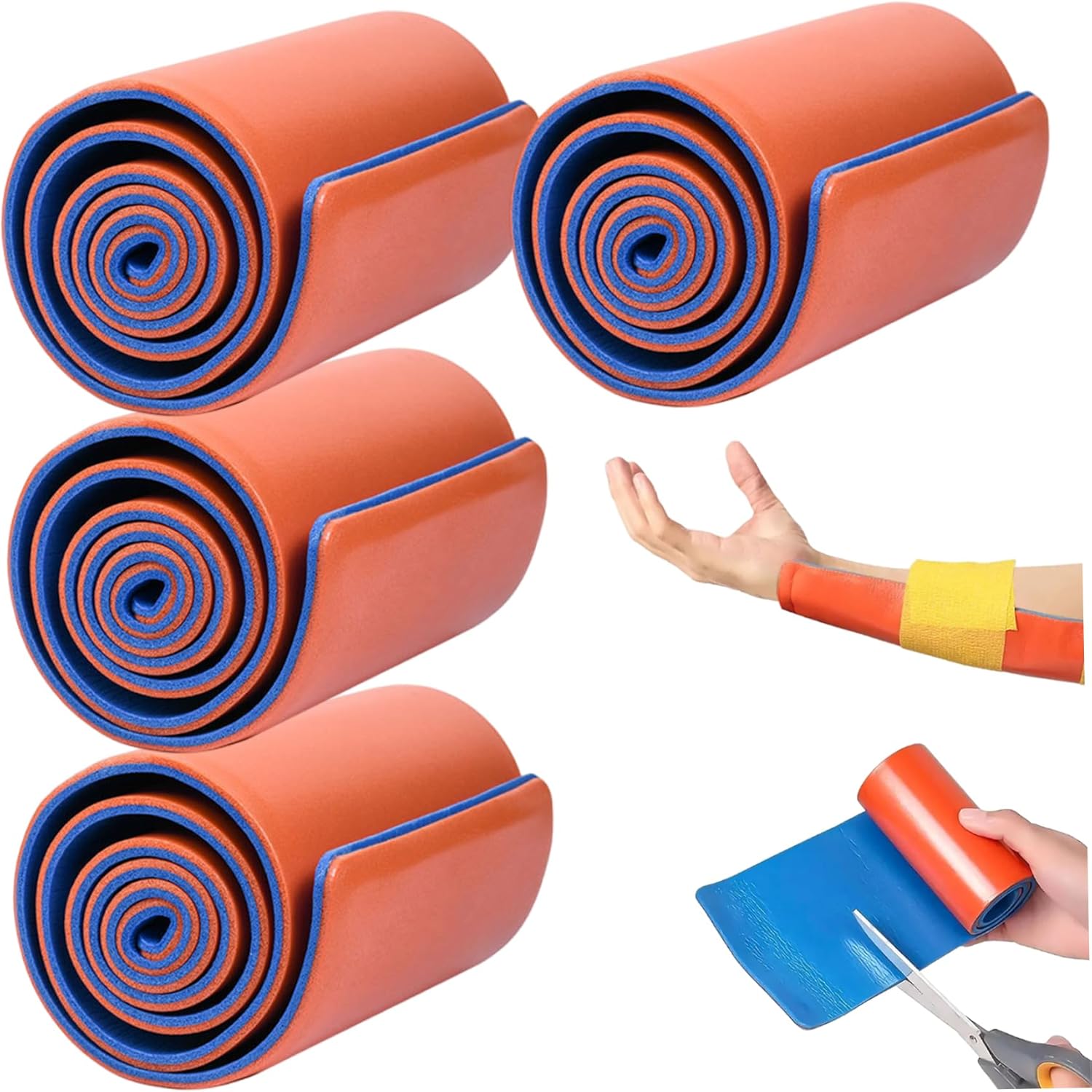 4Pcs First Aid Splint, 4.3×18.1″ Emergency Medical Combat Splint, Built-in Aluminum Plate, for Medical, Sports, Home, First Aid, Pets, SPORTING GOODS