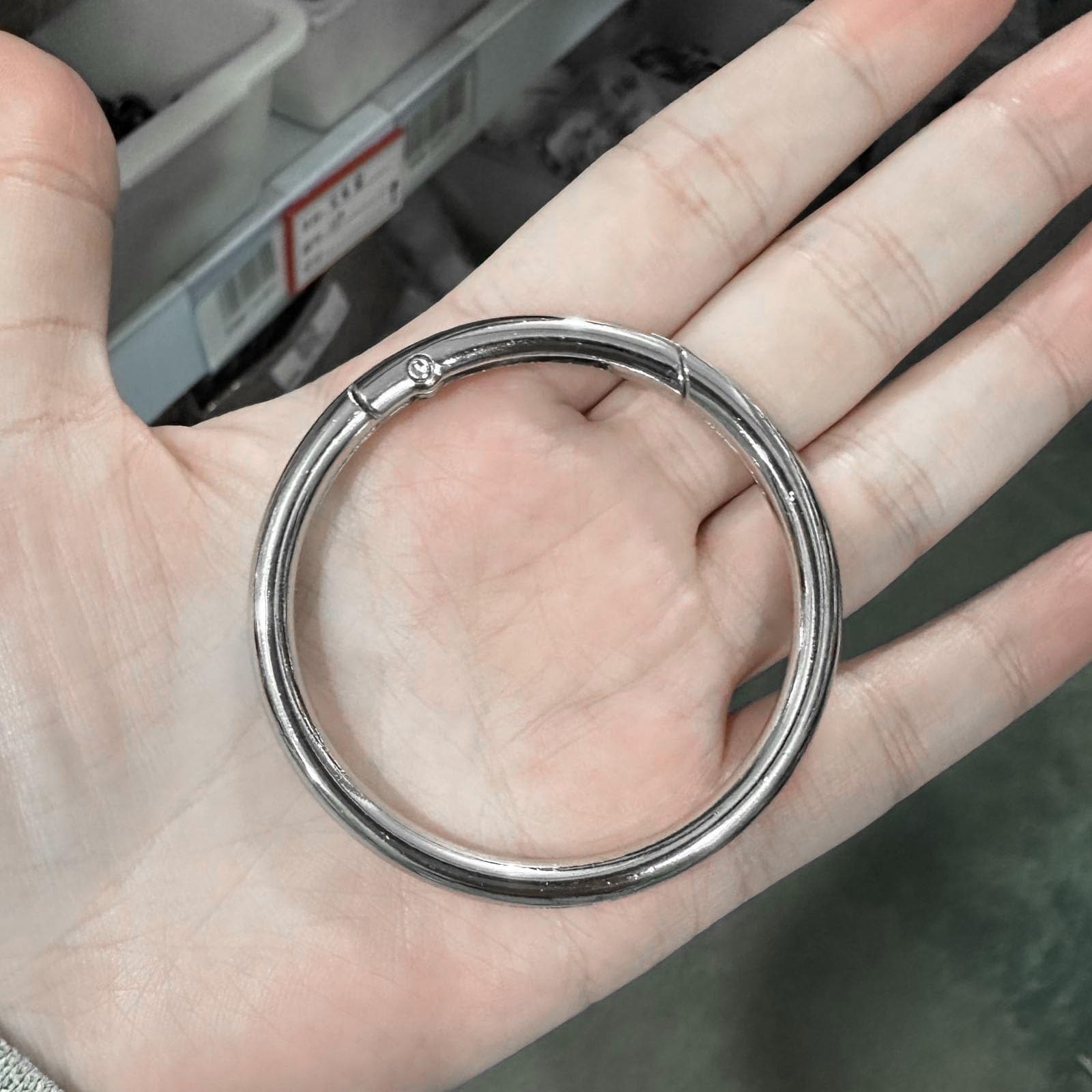 10 mosquetones redondos, mosquetones redondos, mosquetones redondos, mosquetones para bolsos, llaveros grandes, anillo de mosquetón, anillo grande, mosquetón redondo, 50 mm, plata
