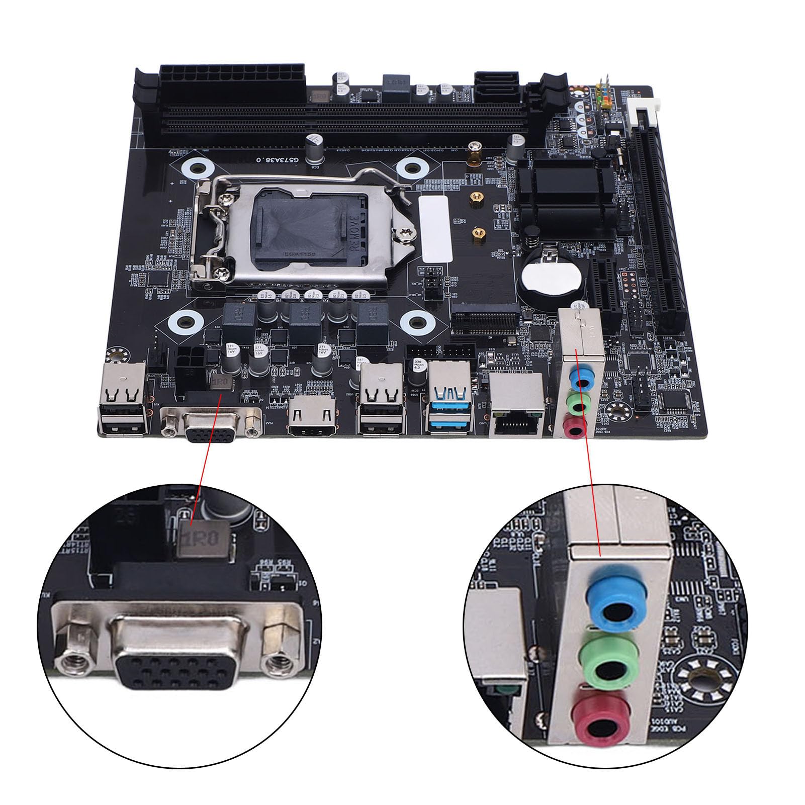 Scheda Madre da Gioco H81, Scheda Madre PC LGA 1150 ATX, Memoria DDR3 2x8GB M.2 NVME, NGFF SATA 3.0 6GB/S Pci E