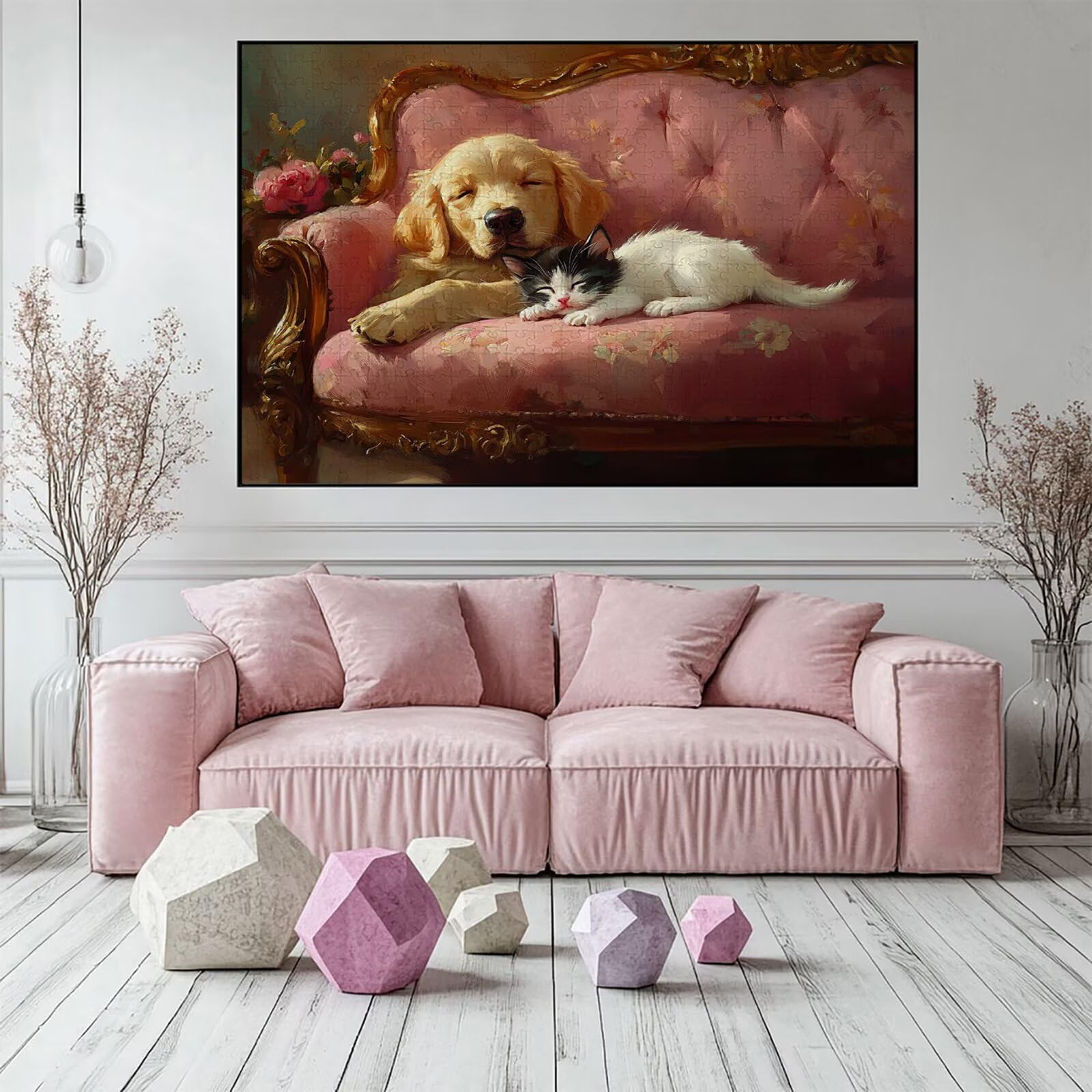 Puzzle 3000 elementów kot puzzle dla dorosłych pies 122 x 81 cm unikalne rzemiosło klasyczne 3D drewniana układanka do rodzinnych gier biznesowych, układanka do samodzielnego wykonania nawet do