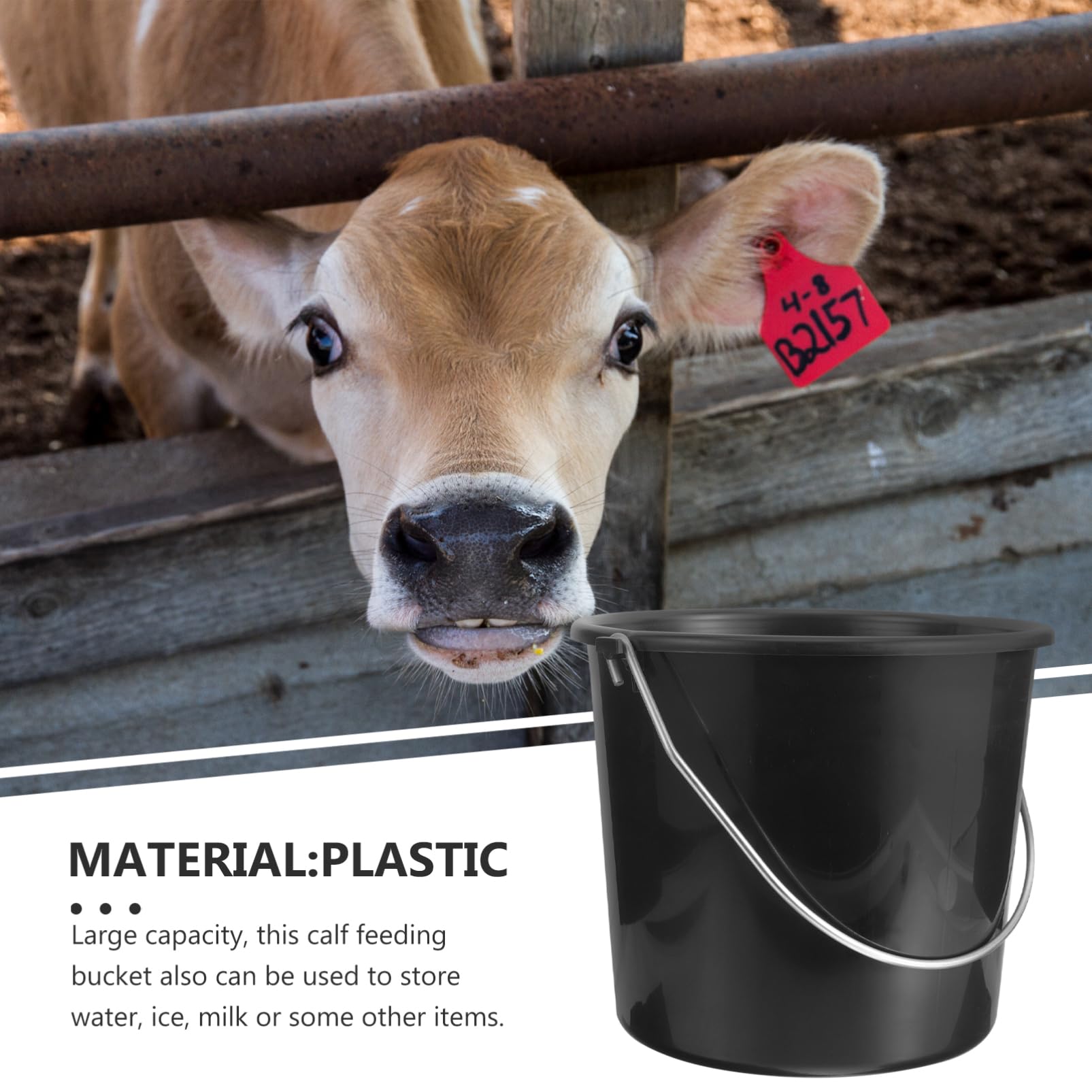 BESPORTBLE Seau De Nourriture Portable Plastique Pour Veaux Seau Poignée Pour Alimentation Et Veaux