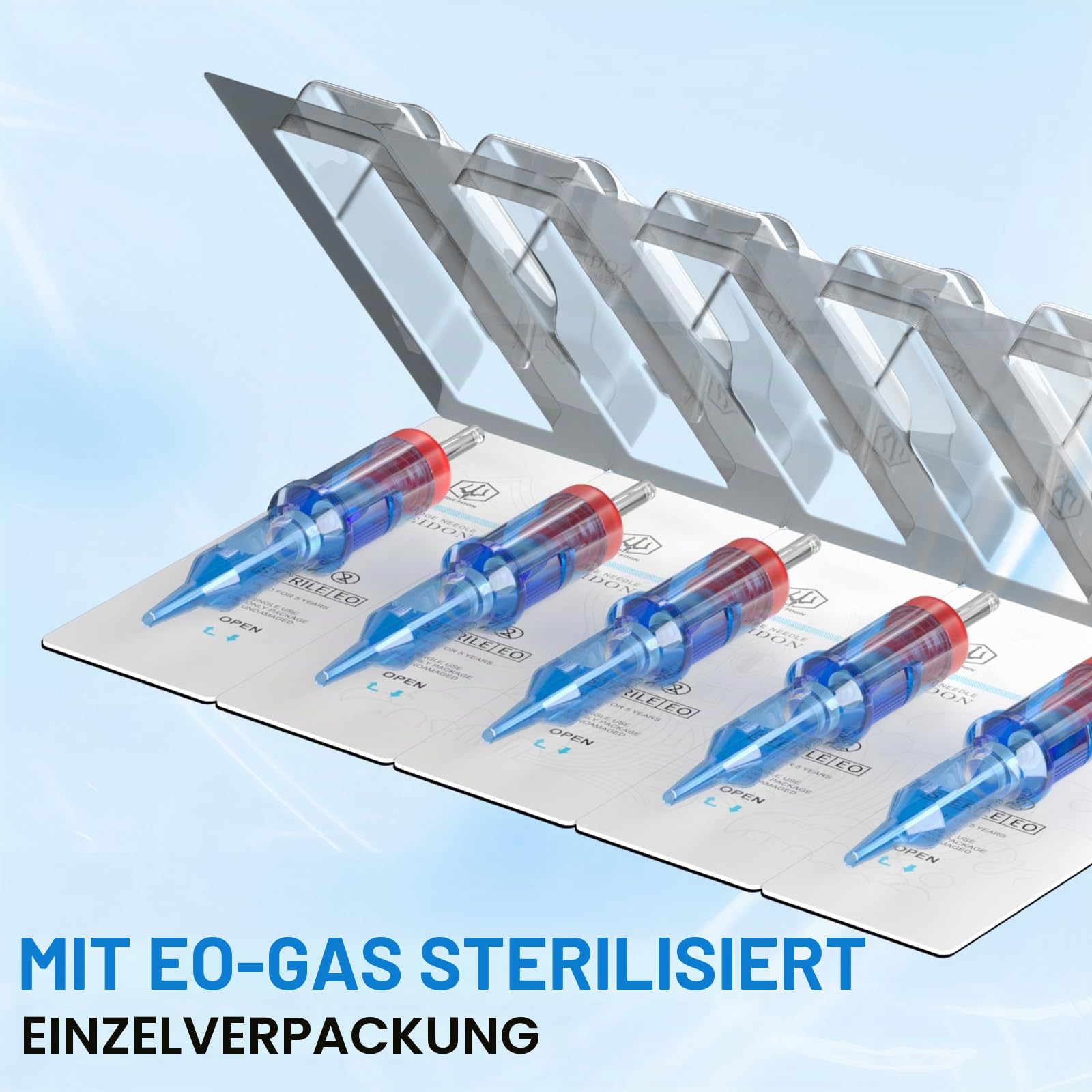 POSEIDON V3 Tattoo Patronen Nadeln 50PCS gemischte Größe sterilisierte Nadeln mit Membran Sicherheit Patronen-1203RL, 1205RL, 1207RL, 1209RL, 1207RL, 1207RM, 1205RS, 1207RS, 1209RS, 1207RS, 1207M1
