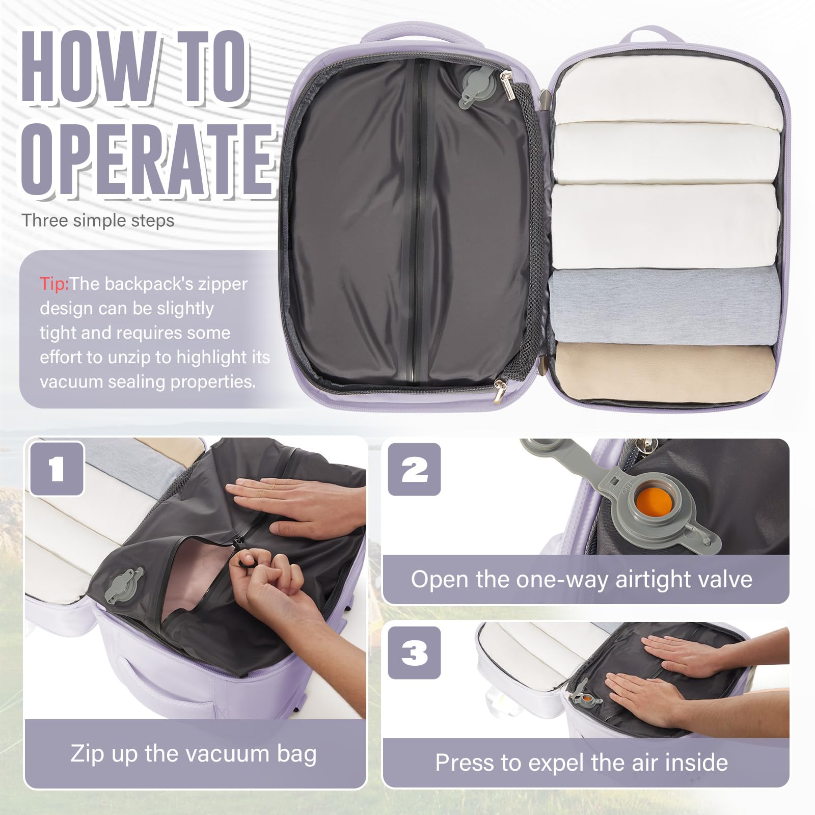 BJLFS Zaino da Viaggio con Sottovuoto Ryanair 40x20x25 Bagaglio a Mano,Bagaglio a mano EasyJet Borsa da Viaggio donna Zaino Viaggio Casual Daypack per laptop da 14 pollici