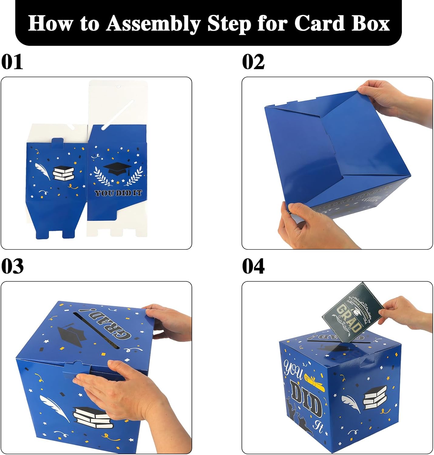 Graduation Card Box, Graduation Party Decorations 2026, Maroon Graduation Box, Graduation Card Holder, Foldable Cardboard Congrats Grad Card Gift Box for Graduation Party Supplies Party Favors image 5