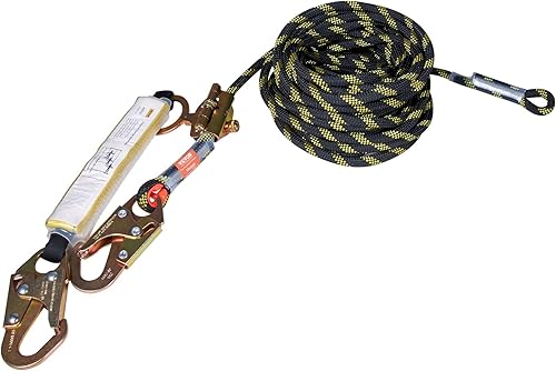 Miniatura 9 de VEVOR Conjunto de línea de vida vertical, cuerda de protección contra caídas de 0.55 pulgadas x 25 pies con tensión de rotura de 30 KN, cuerda de