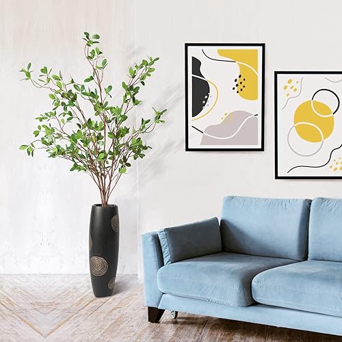 Miniatura 3 de Melorca&Guilla Plantas artificiales, 6 ramas de imitación verdes de 43.3 pulgadas para jarrón, plantas artificiales para tienda, jardín, oficina