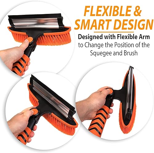 Miniatura 4 de ZONETECH Rascador de Hielo, Limpiaparabrisas y Cepillo Extensible de 360 para Parabrisas de Coche, Herramienta de Eliminación de Nieve de Brazo