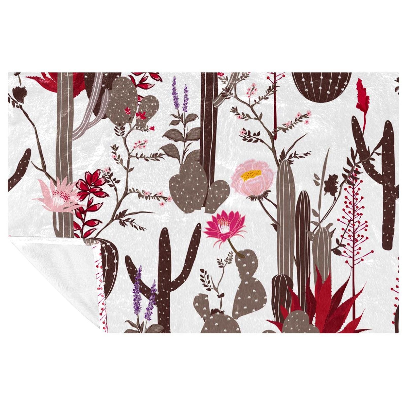 Couverture vintage douce motif cactus pour des soirées cocooning chaleureuses