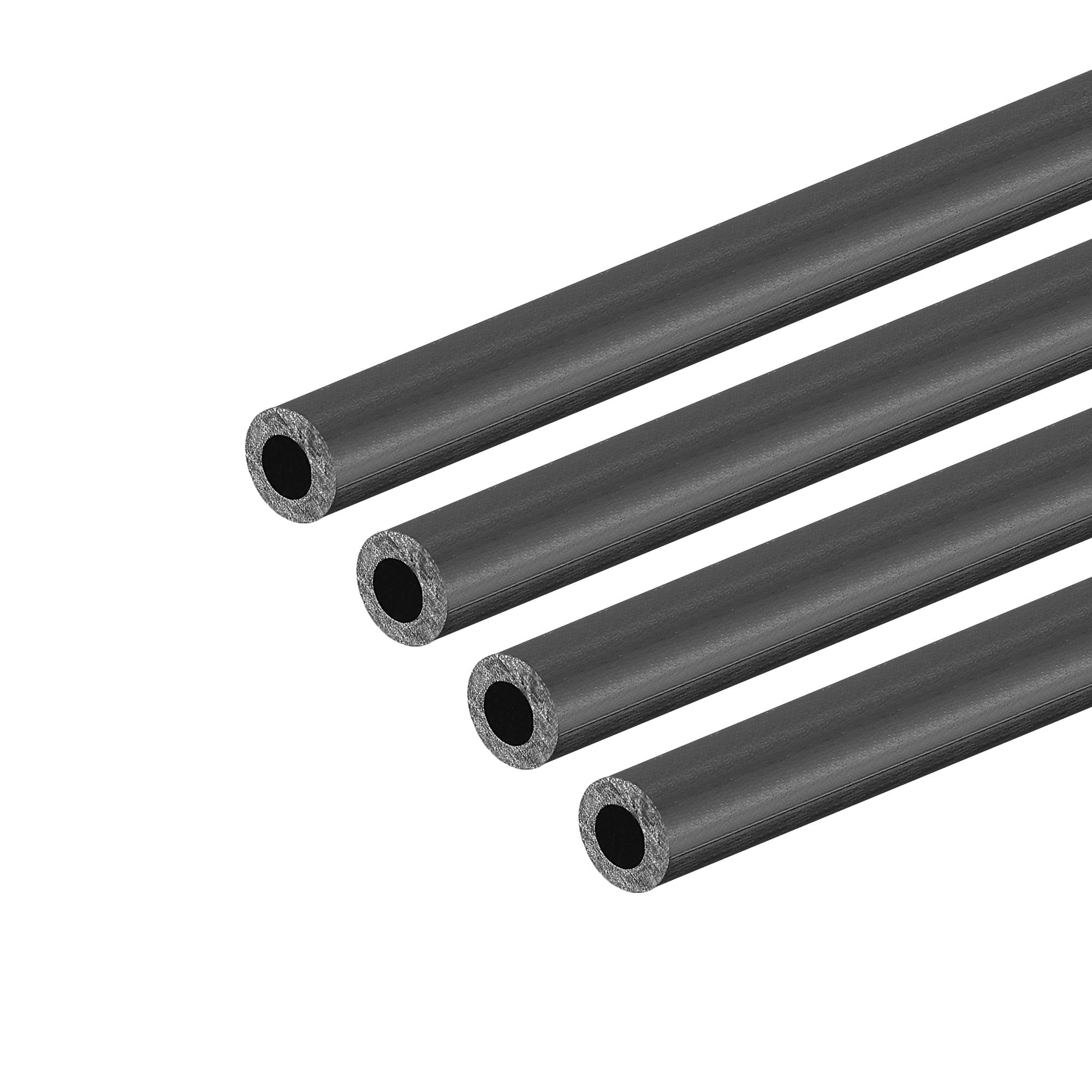 sourcing map Fibre Carbone Rond Tube 4mm x 2mm x 420mm Fibre Carbone Aile Tubulure Pultrusion pour RC Avion Quadcopter 4Pcs