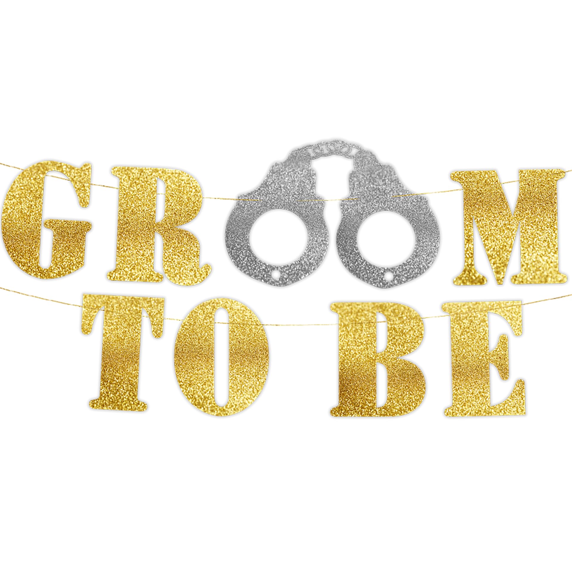 Groom to Be Gold Glitter Banner - Bachelor Party Ideas, Supplies, Gifts, Decorations and Favors