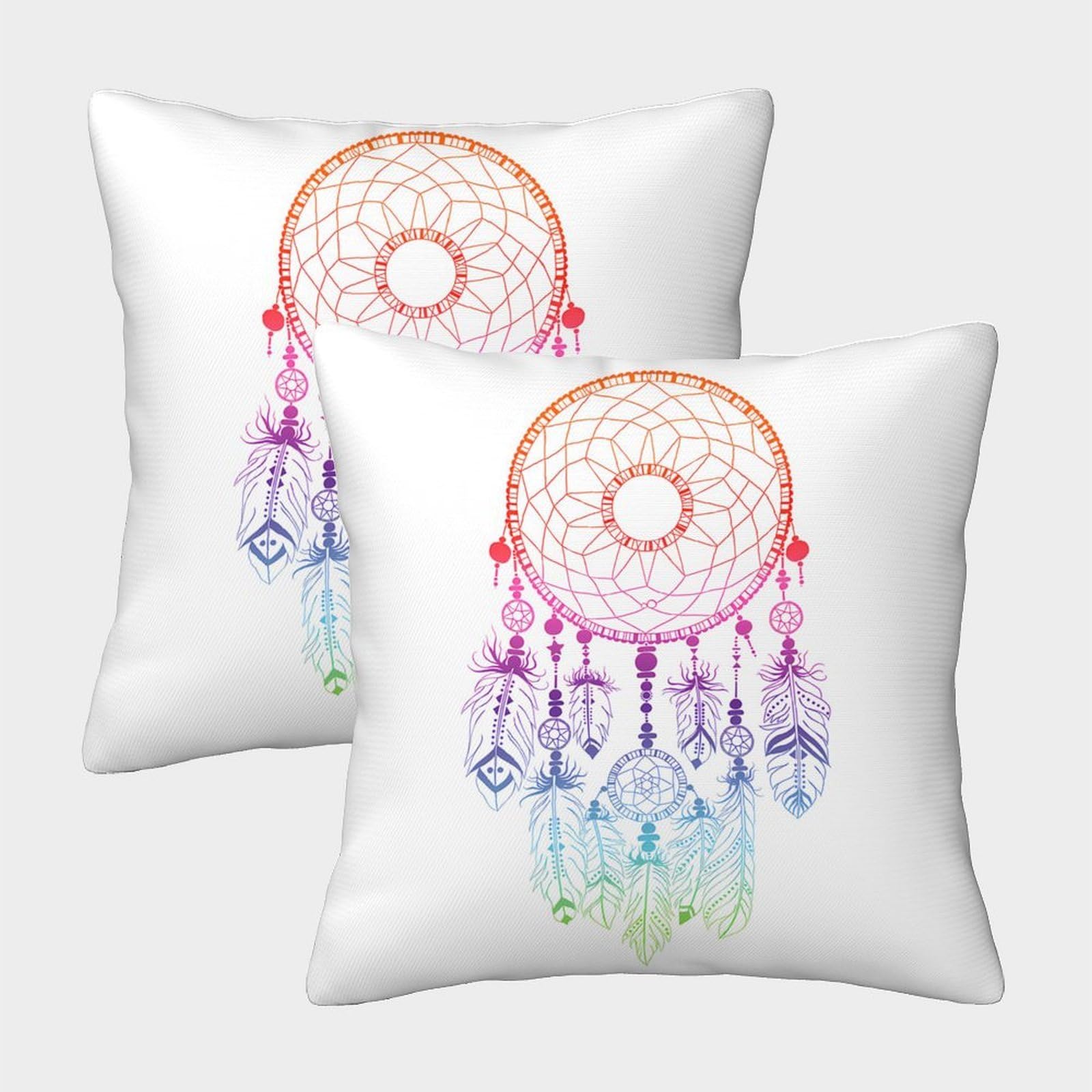 QFVANSIYO 3D Printed Dreamcatcher Pillowcase Soft Microfiber for Adults Bedroom Bedding Dreamcatcher Pillow Cover Washable Home 50x50cm