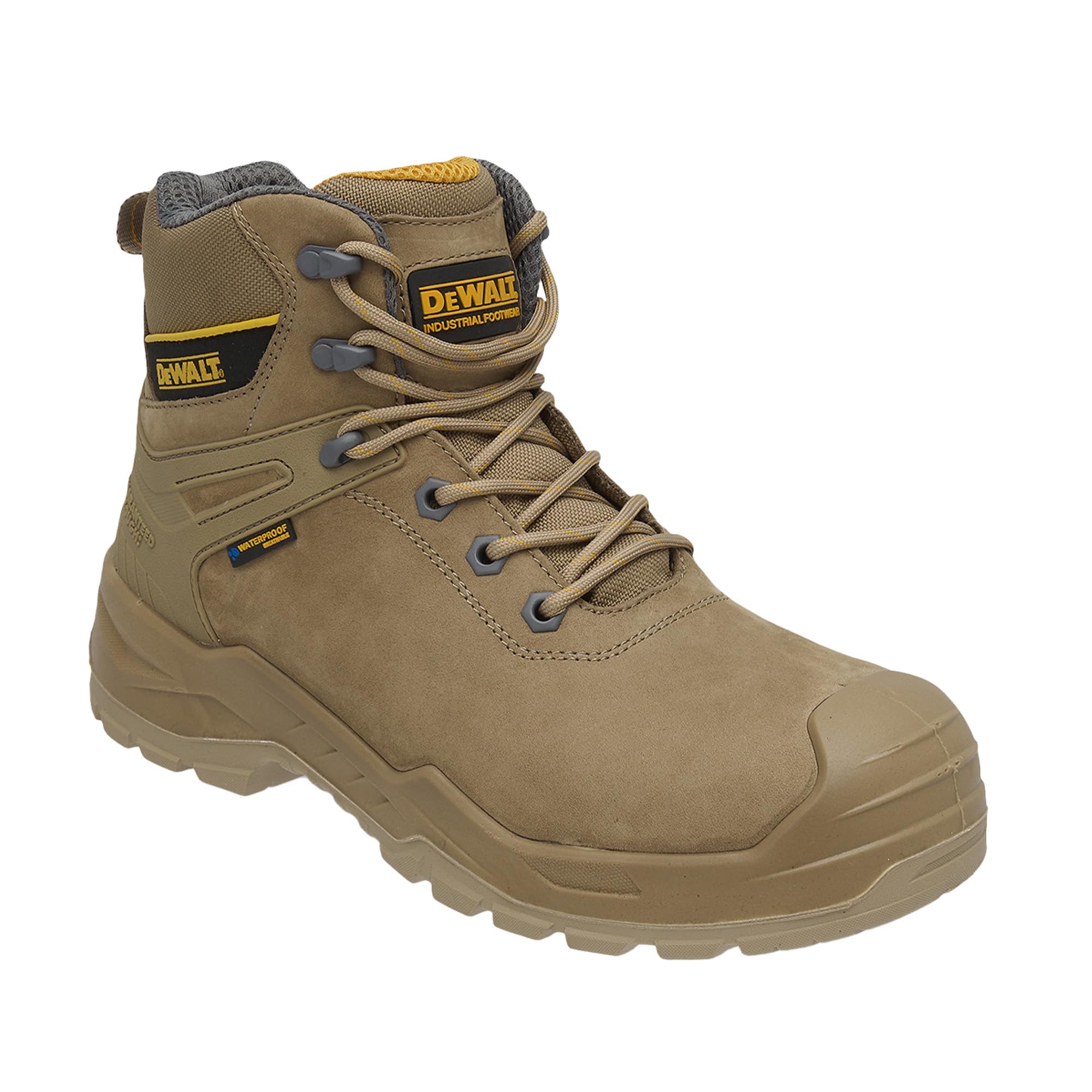 DEWALT Hayes - Botas de trabajo de seguridad impermeables para hombre, de cuero, puntera de acero