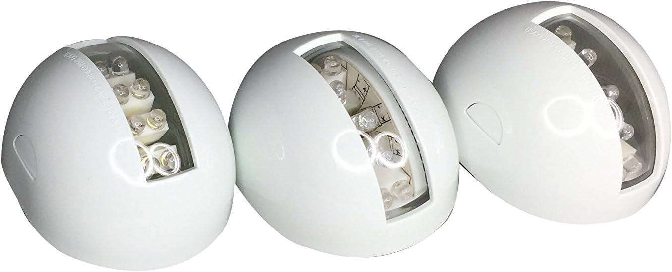 Pactrade Marine Boat Combo Side LED Stern Transom and Bi Color Pair Green Red Navigation Light USCG 2NM ABYC-16 Aprroval 12v White