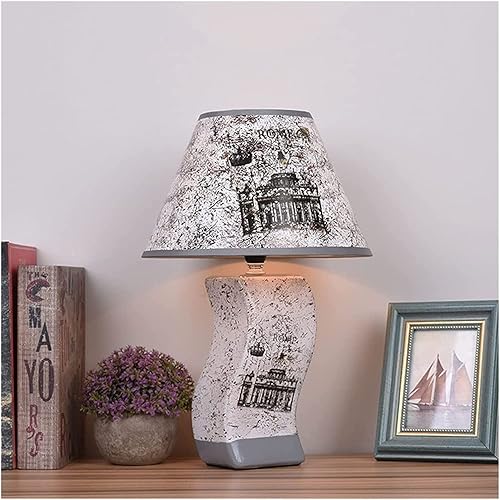 Miniatura 4 de JITEM Lámpara de Mesa Retro Nostálgica Lámpara de Mesa Nórdica de Cerámica Lámpara de Noche Pequeña Rústica E14 Lámpara de Mesita de Noche Sala de