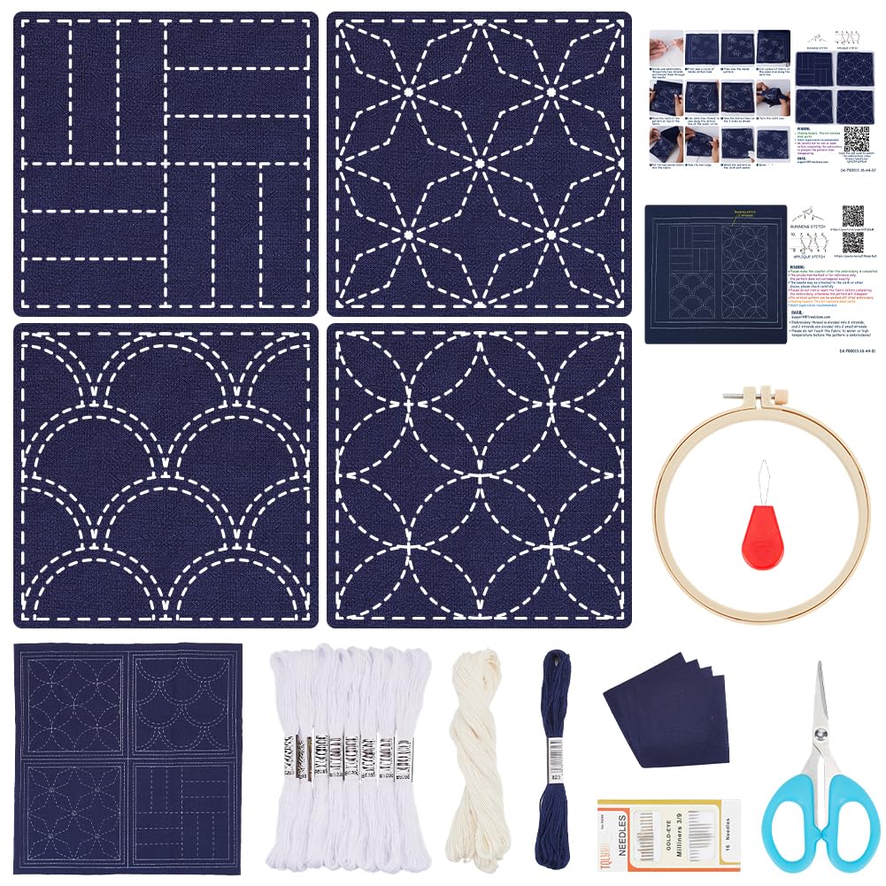 Sashiko Coaster Kit - DIY Embroidery Craft -1