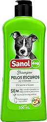 Sanol Dog Shampoo De Pêlos Para Cães E Gatos Escuros 500 Ml Verde