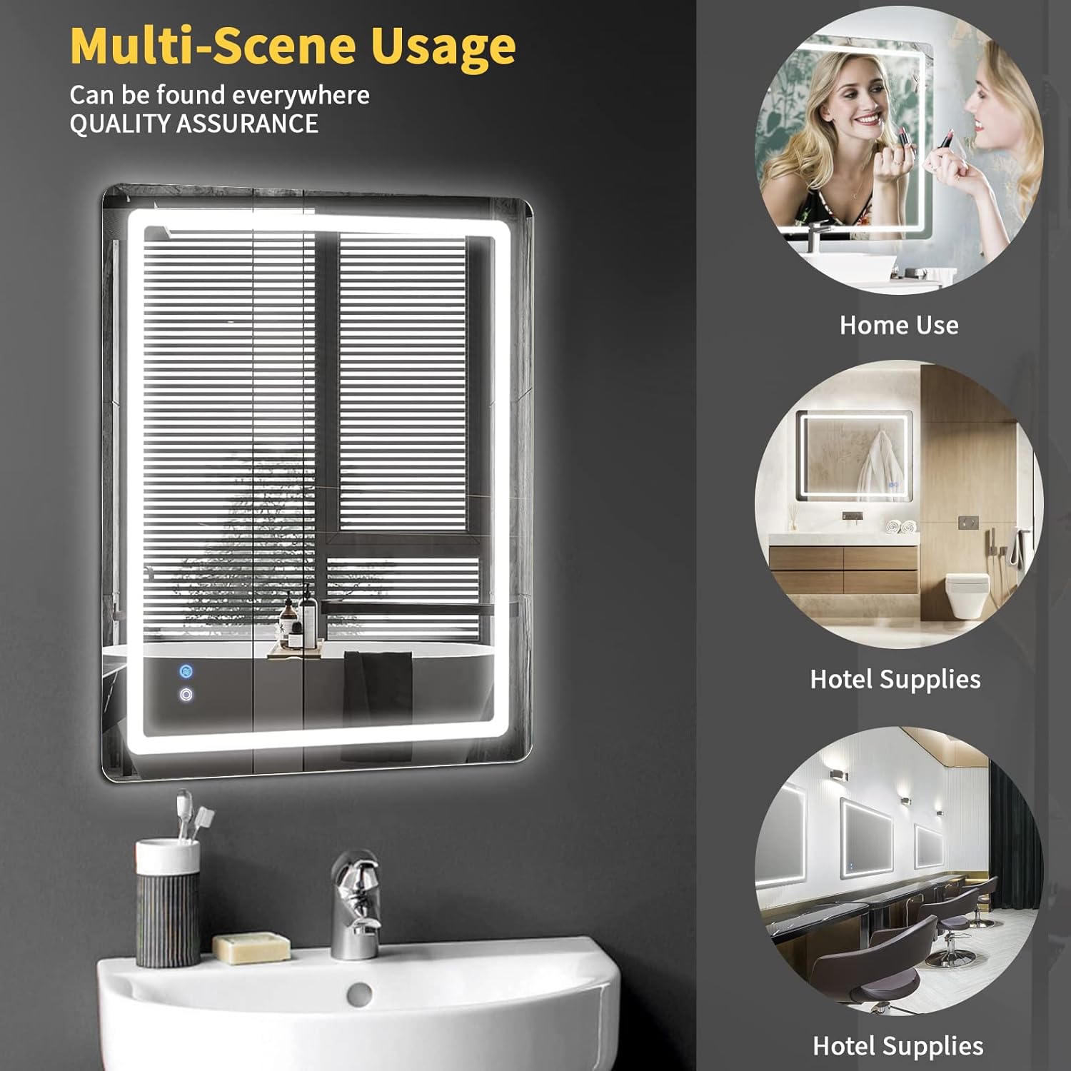 Waterproof LED Bathroom Mirror with AntiFog, Wall Philippines Ubuy