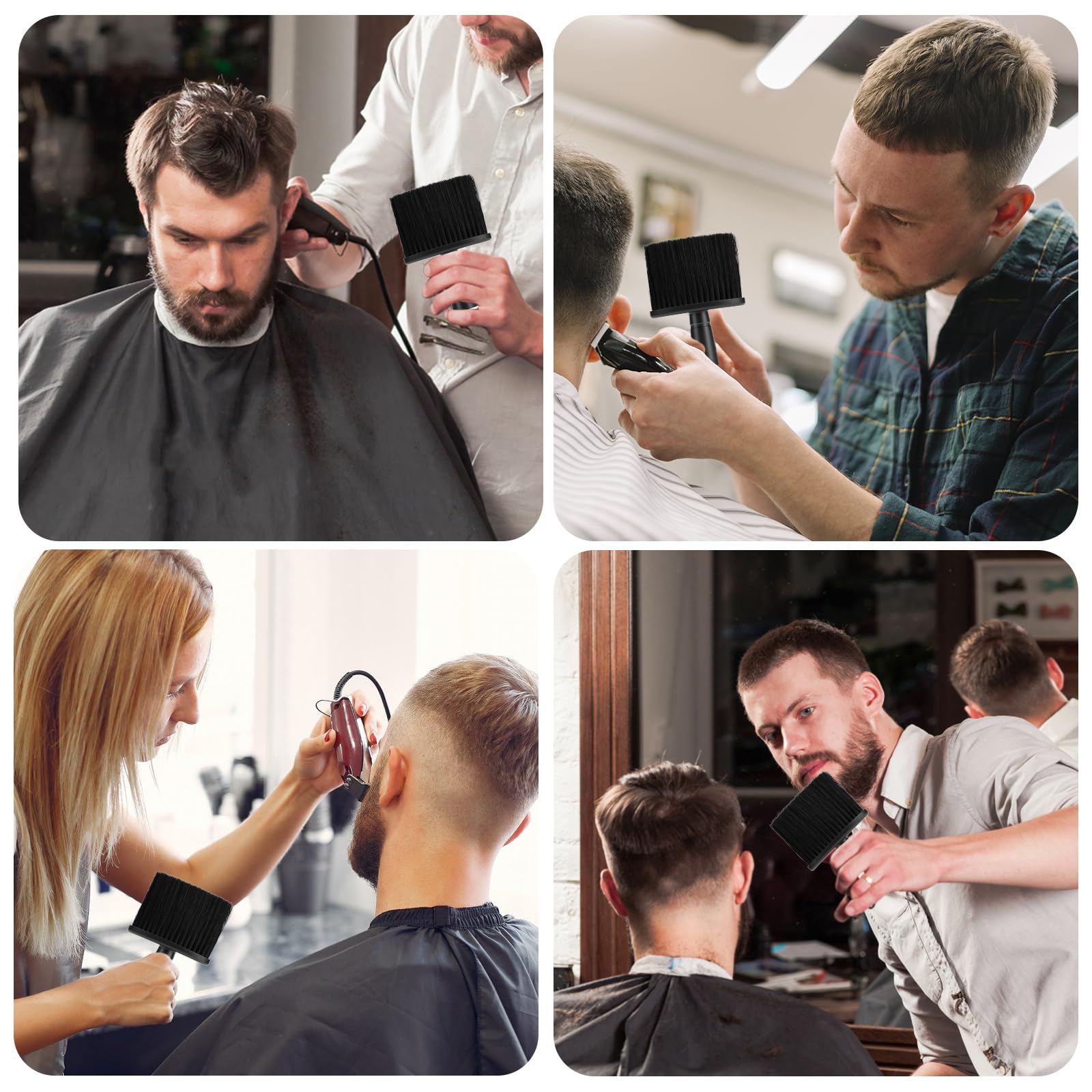 2 Stück Nackenpinsel Friseur Bürste Friseur Zubehör Nackenpinsel Barber Brush für Die Reinigung Gebrochener Haare am Hals Halsbürste Zubehör für Friseurladen Salon