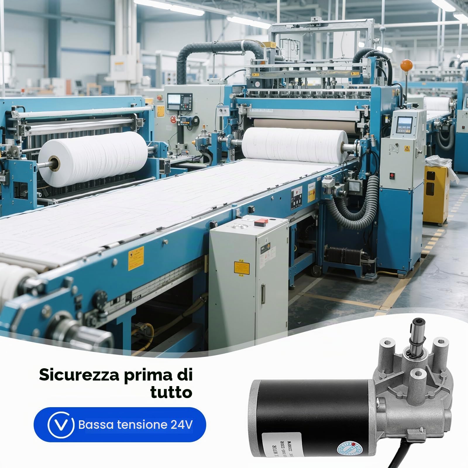 Motoriduttore 24V CC, 45W Motore Tergicristallo, 220 Giri/min a Vuoto, Alta Coppia, 3:60 Rapporto di Riduzione, Motore a Vite Senza Fine per Cancelli di Parcheggi, Porte e Finestre Automatiche