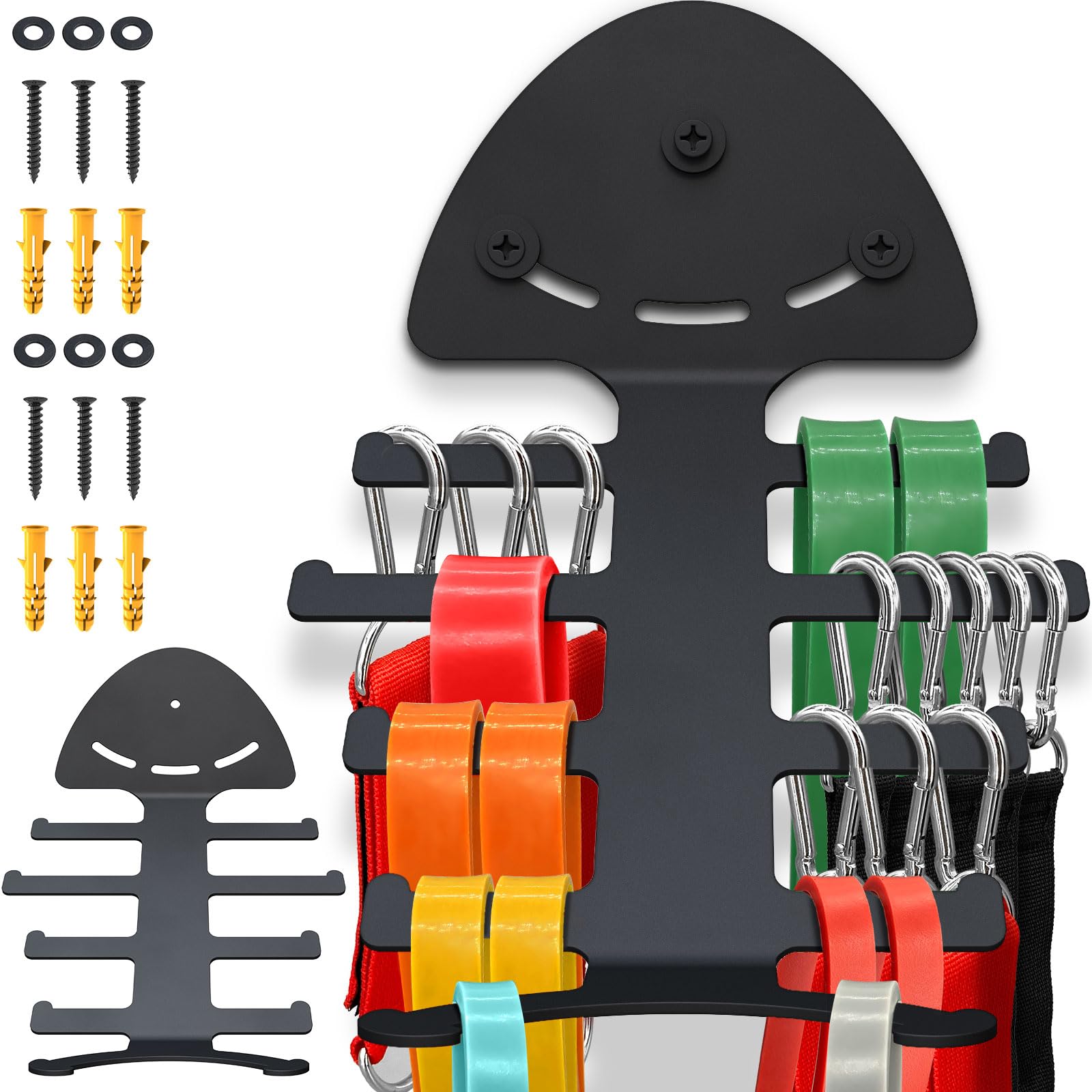 Soporte para bandas de resistencia, 2 piezas, colgador de almacenamiento de banda de resistencia, organizador de equipos de gimnasio para bandas de dominadas, cuerdas de salto, gimnasio en