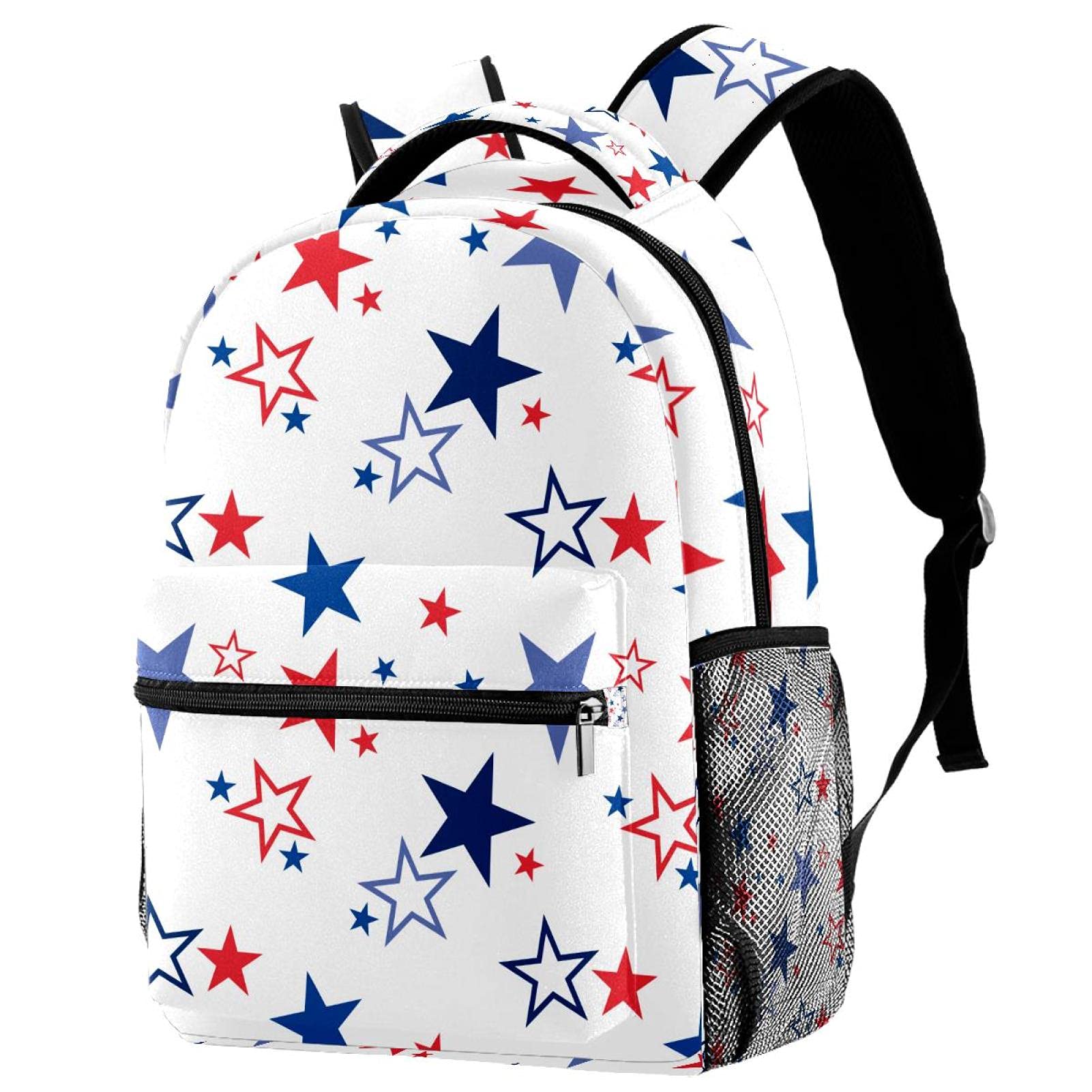 Sac à dos de voyage étoiles blanches avec porte-bouteille pour enfants