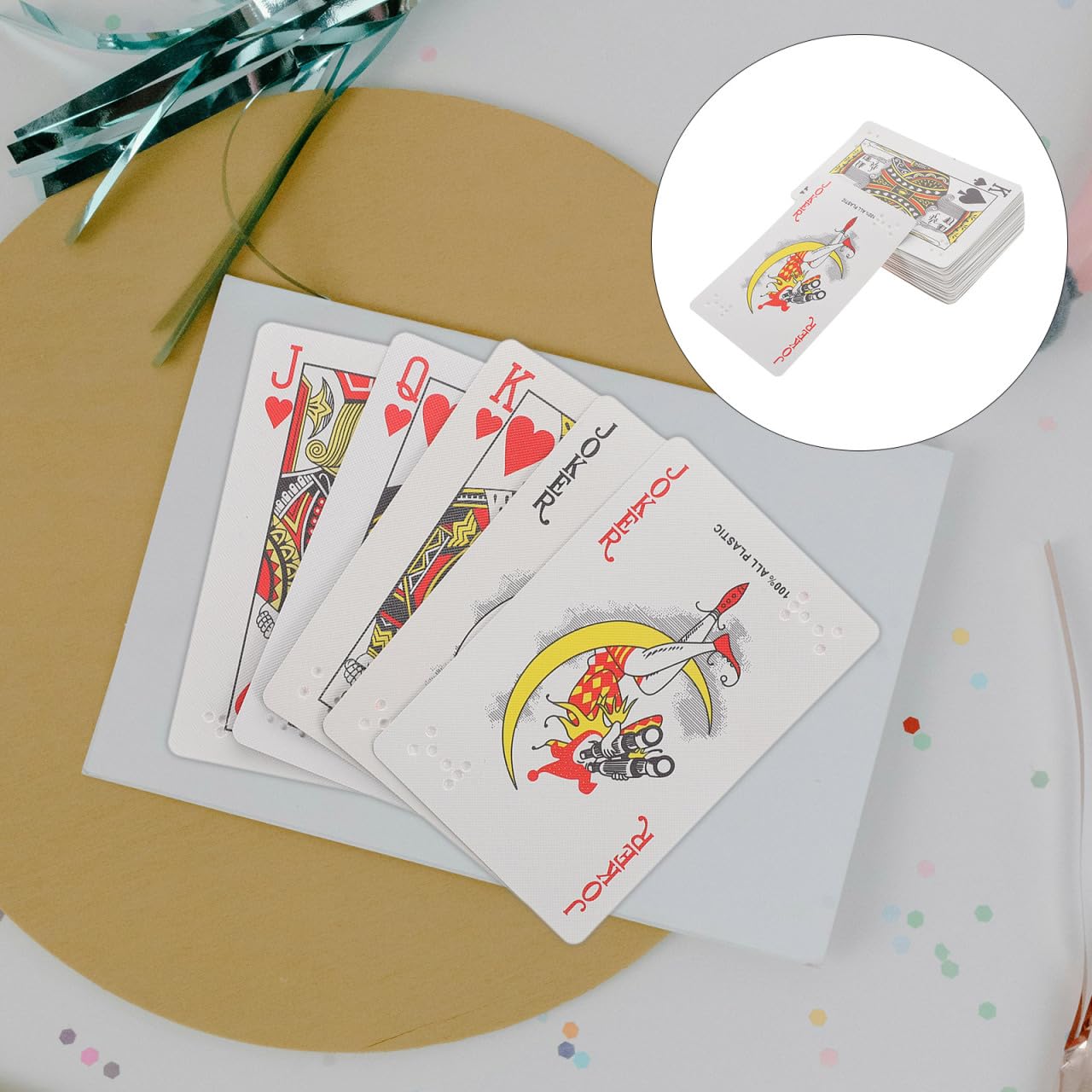 GALPADA Braille Playing Cards for Impaired Adults Multi Colour Paper Poker Set including Tactile Markings for Inclusive Games and Disability Aid - Image 2