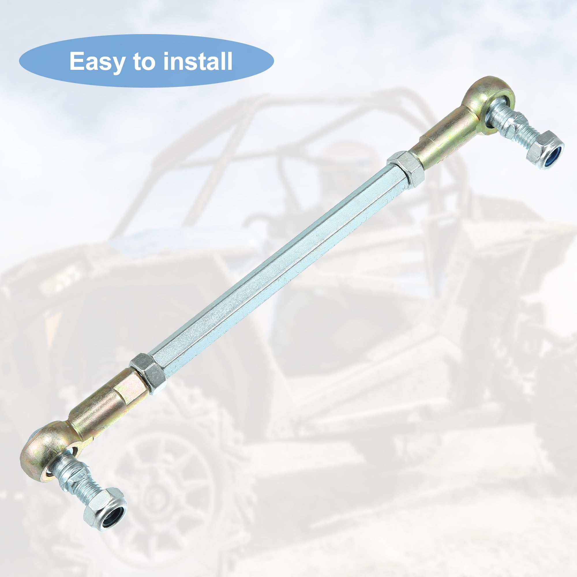 X AUTOHAUX 2Pcs Tige De Direction pour ATV 50cc-250cc en Acier INOX | Acier Inox, Couleur Argent Et Bronze, Longueur Levier 113mm, Filetage M8x1.25