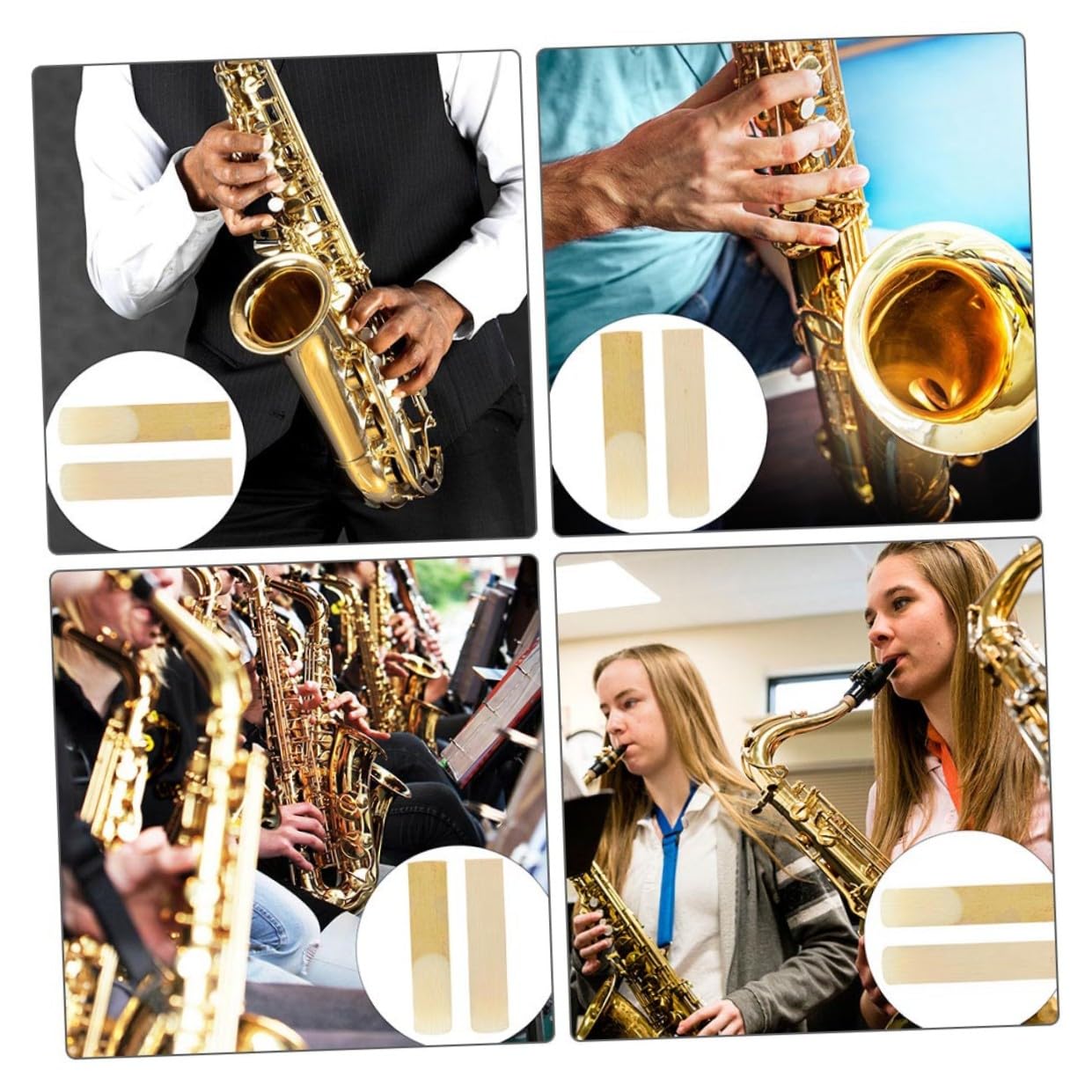 ifundom 50piezas Cañas De Saxofón Tenor Lengüetas De Saxofón Para Principiantes y Músicos Intermedios Compatibles La Mayoría De Saxofones Tenor