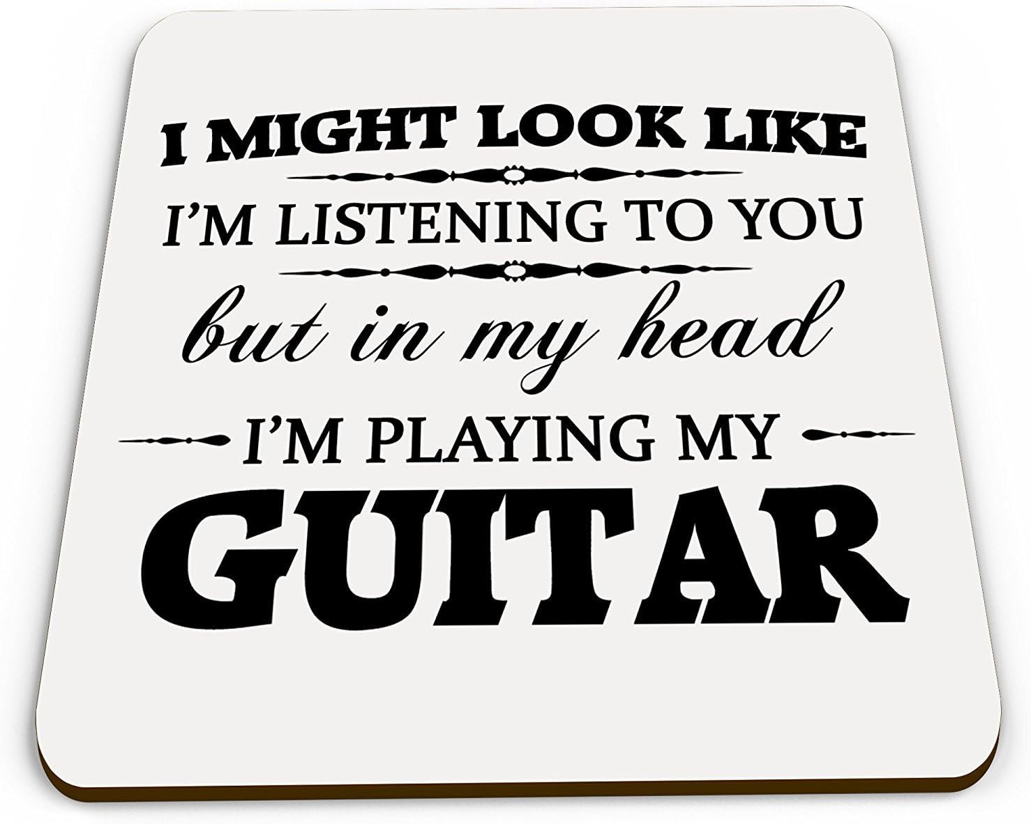 in My Head I'm Playing My Guitar Novelty Gift Coaster