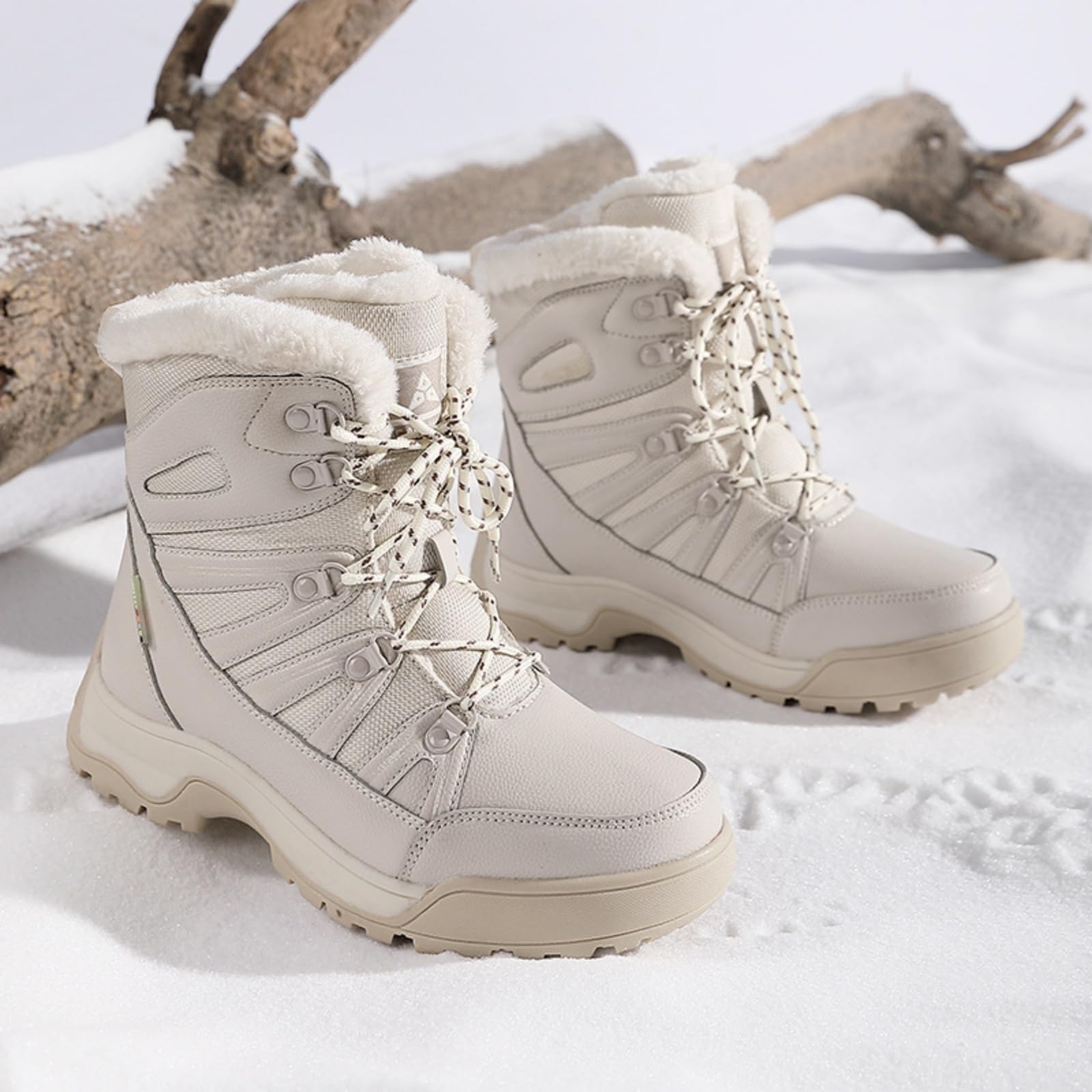 ENEN Bottes de Neige Imperméable Femme Homme 36-42, Bottes Femme Hiver Fourré Antidérapantes Semelle en Caoutchouc Chaude Confortable pour Extérieur, Randonnée