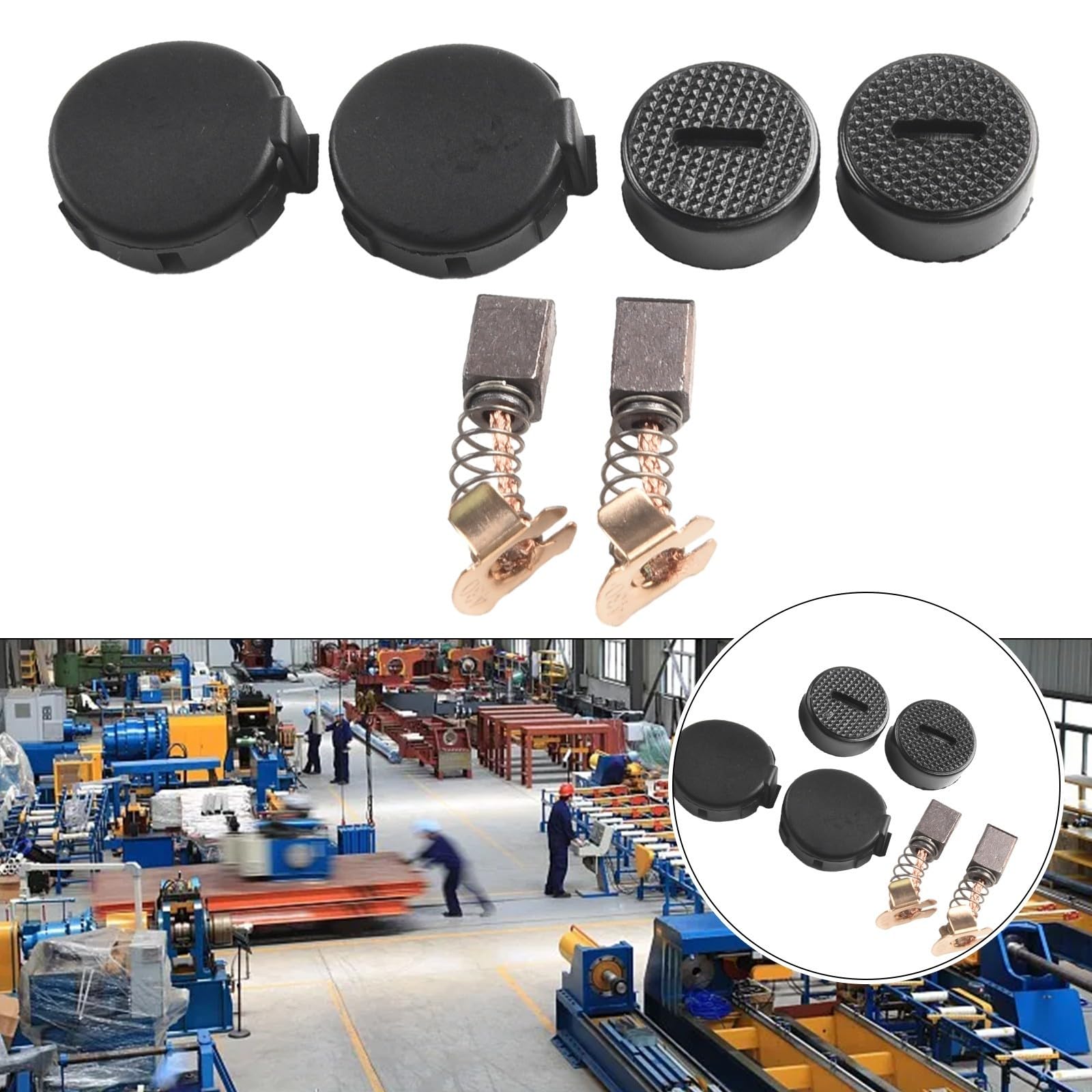 Zilimontt Set di spazzole in carbone con tappo di supporto e coperchi per smerigliatrice angolare e trapano CB430 BHP460 BHR200 BGA452 LXDG01 LXDG01Z compatibile con Makita 14,4 V 18 V LXT Cordless