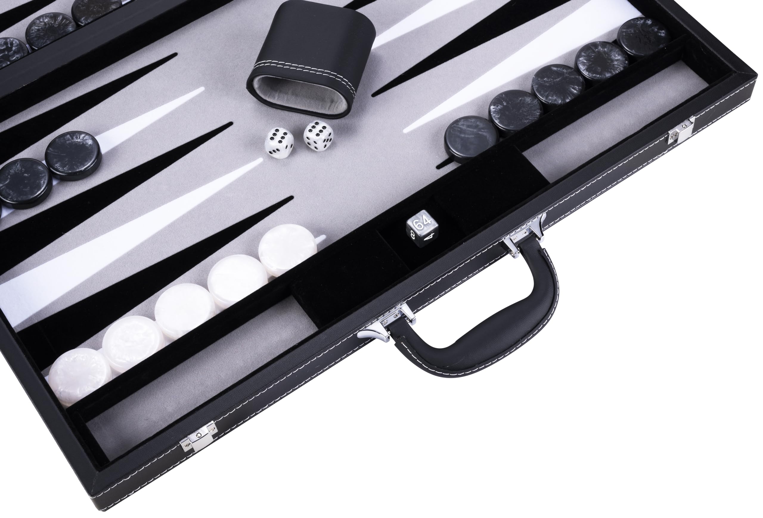 Engelhart - 250537 - Backgammon di Lusso 21 Pollici (54 cm) – Gioco Elegante in Similpelle con Interno in Feltro – Materiali di Alta Qualità