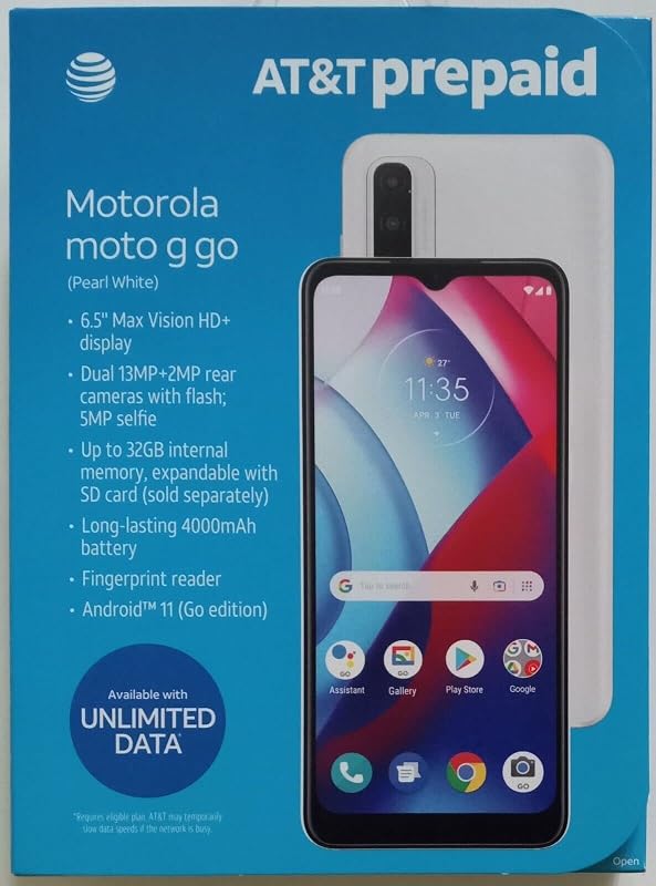 Motorola Moto G Go 4G, 32GB - Locked to AT&T (Renewed)