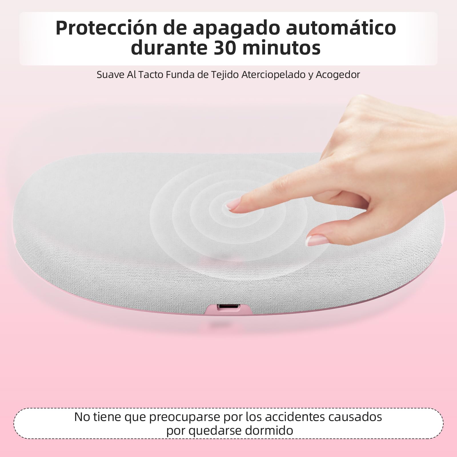 Almohadilla térmica menstrual,Cinturón de Calentamiento Eléctrico USB para el Vientre,3 Niveles de Calor y 3 Modos de Masaje,Soporte de Espalda Calentado para Alivio Dolor Menstrual (Rose)