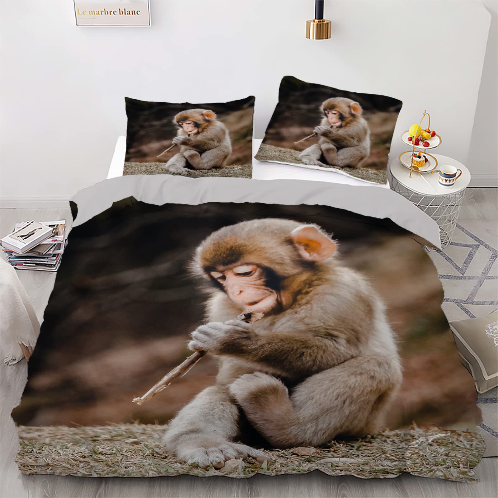 Housse de couette 160x200 douce pour la peau sensible parure de lit anti-pli