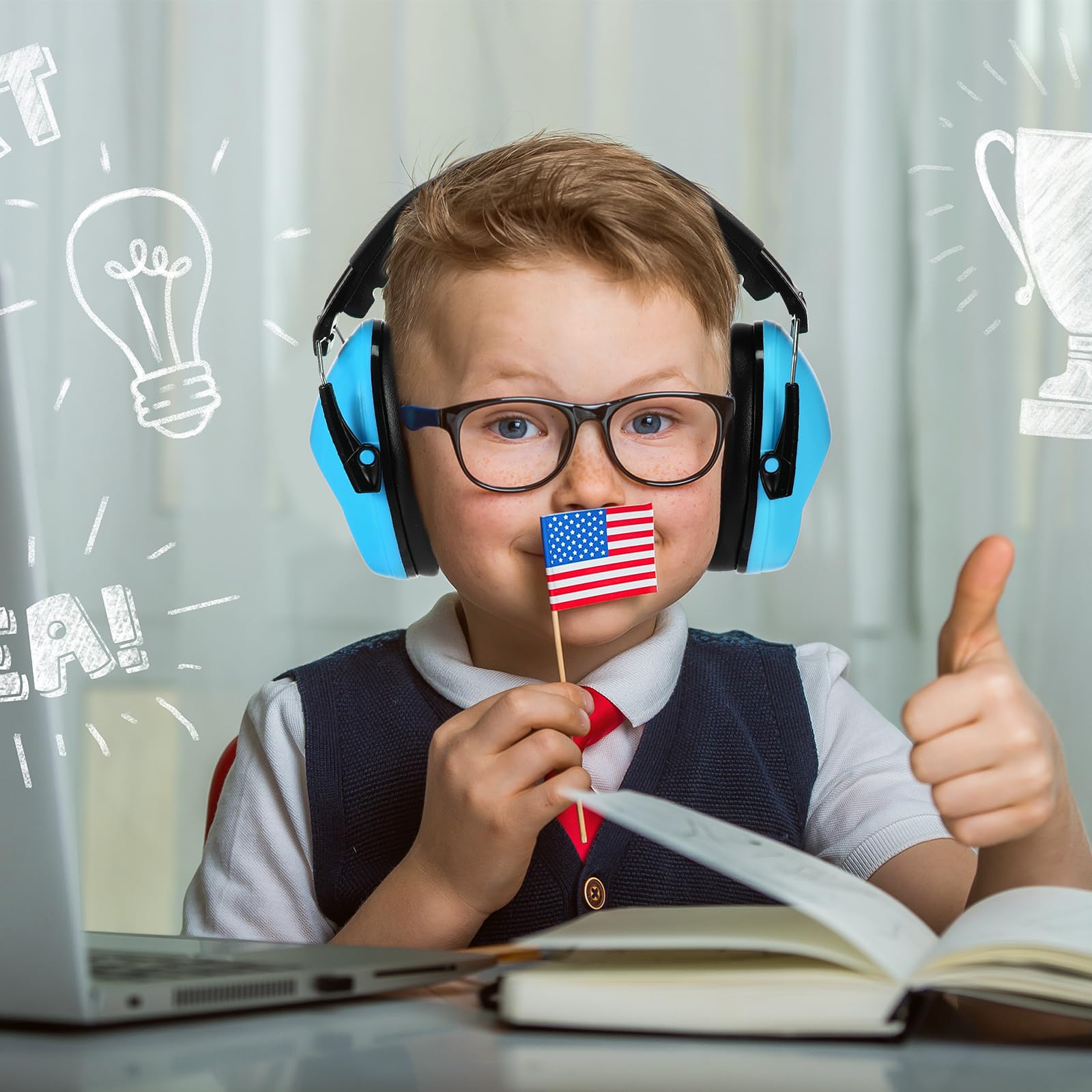 Copkim Paquete de 12 auriculares de protección auditiva para niños, auriculares de ruido para niños, protección auditiva ajustable, auriculares suaves para niños, protección auditiva para bebés,