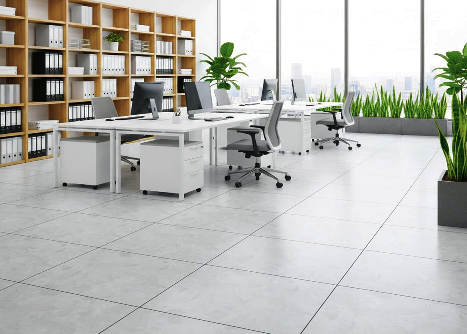ROSEROSA LVT-ECK-304 - Piastrelle per pavimenti in vinile con nucleo rigido effetto marmo, 40 cm x 40 cm, spessore 2 mm, impermeabili, autoadesive, durevoli