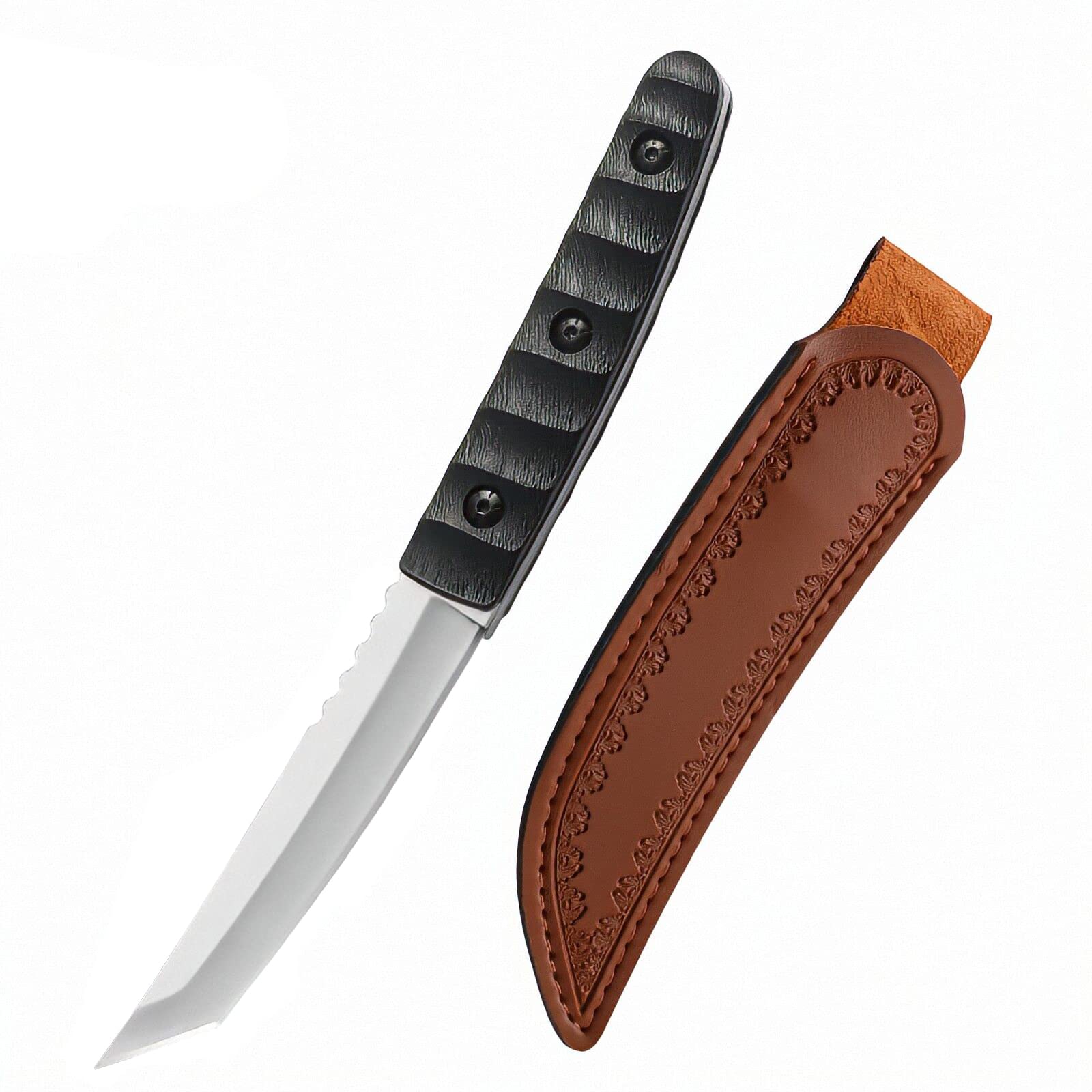 TIMKOSS Bushcraft-Messer Mit ABS-Scheide – Outdoor, Survival, Edelstahlklinge, Full Tang
