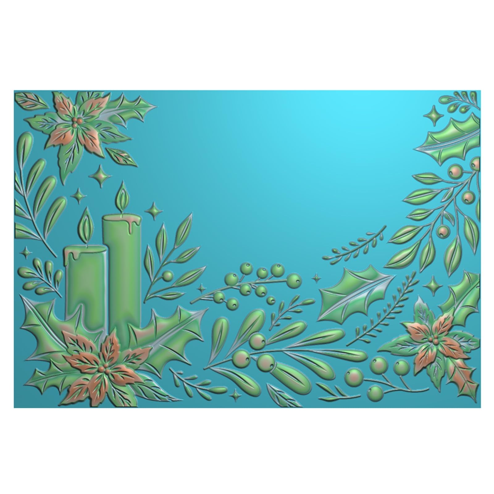 OTCRAFT 3D Embossing Folder for Card Making,Candle Christmas Decoration Clear Plastic Texture Fades Embossing Folder Template for Scrapbooking Cardstock Album DIY Decoration Paper Crafting
