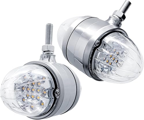 2 luces LED de doble función sandía de doble cara, lente transparente LED rojo ámbar con reflector, 3.5 pulgadas de doble cara redonda LED