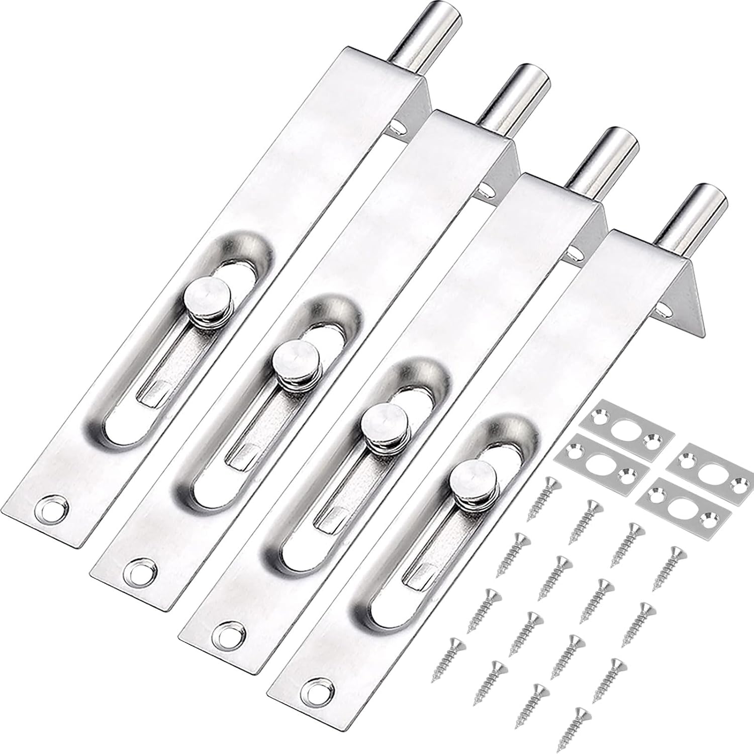 Door Bolts for Internal Doors, 4 PCS Door Flush Bolt 6 Inch Stainless