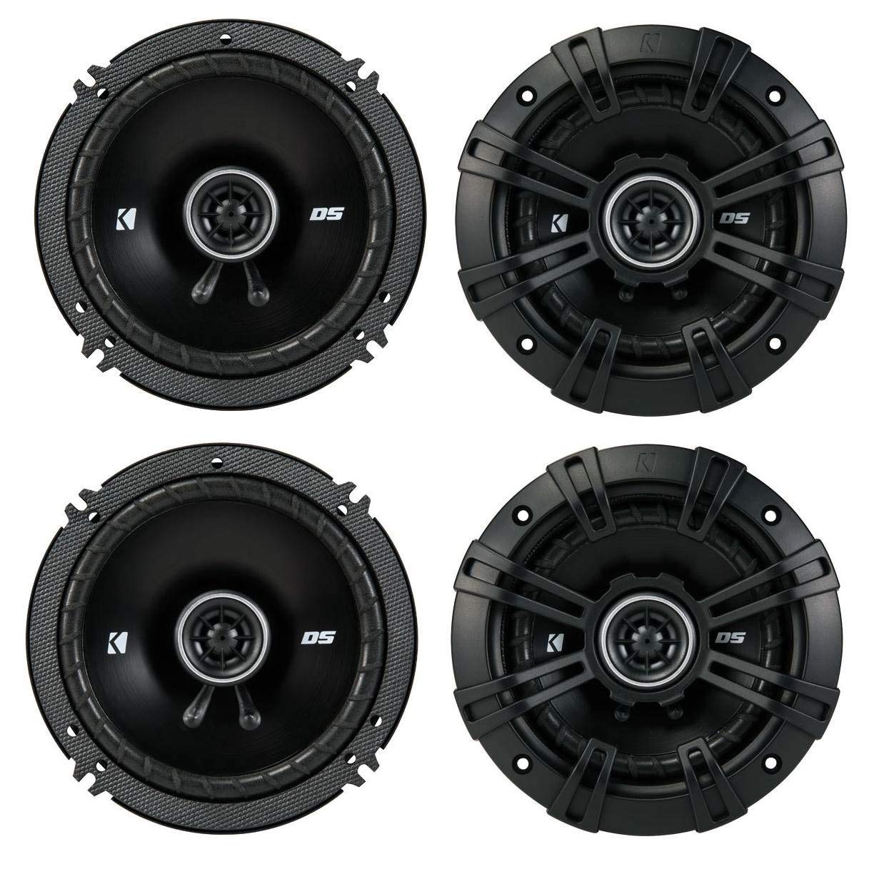 KICKERSpeaker Package of 2 Items: Four 5.25" DS Series Coaxial Speakers 4-Ohm - 2X 43DSC504