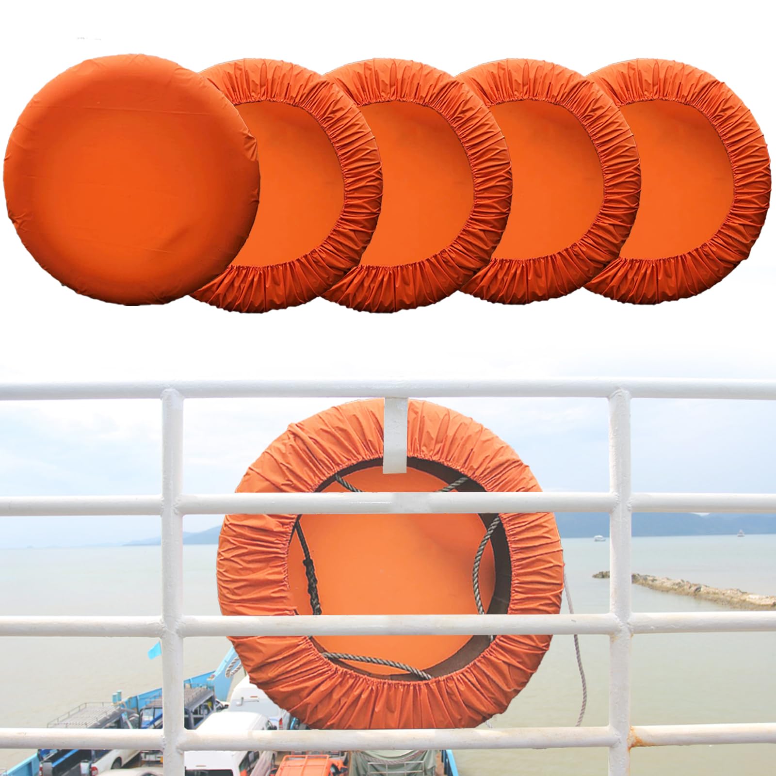 Boat Ring Life Buoy Cover - Swimming Pool Lifebuoy Protective Sleeves from Scuffs & Scratches Accessories, 37" Diameter