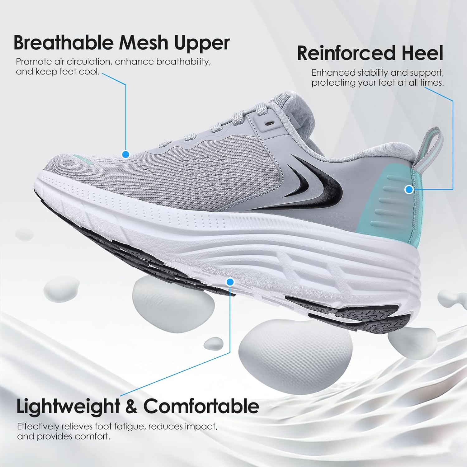 Women's Wide Toe Box Walking Shoes Non Slip Running Tennis Athletic Gym Workout Shoes Cushioning Wide Width Fashion Sneakers - Image 6