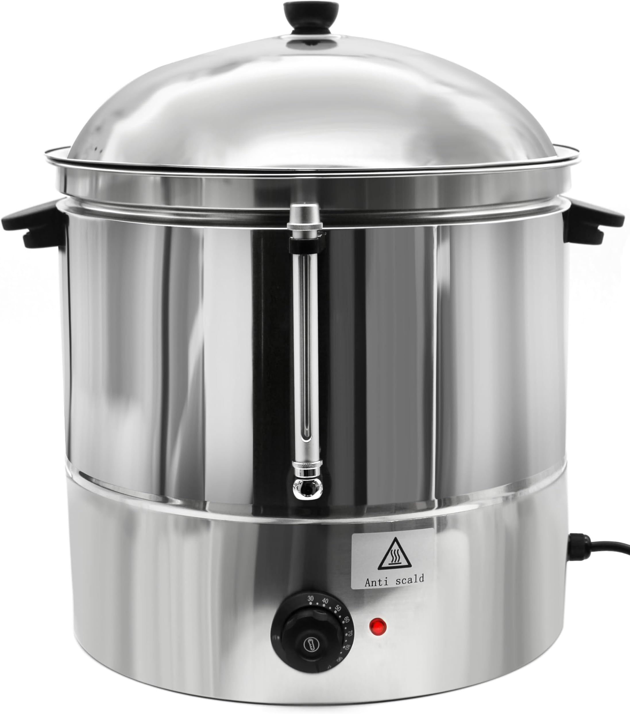 Stainless Steel Commercial Corn Steamer 48L with Compartment,teamer with Glass Lid