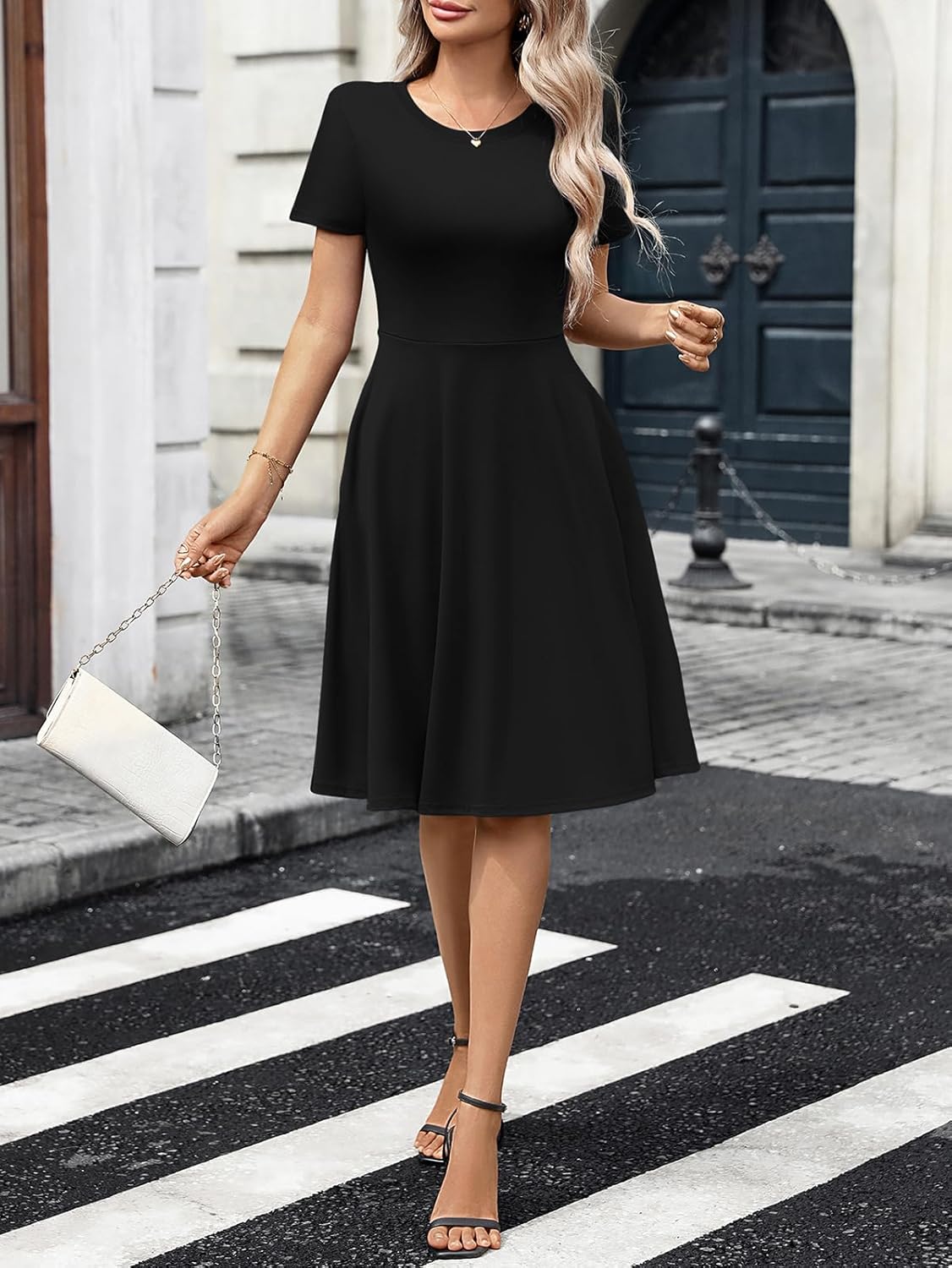 Women's Elegant Vintage Summer Casual Dresses 2026 Floral Print Work Party A-Line Dress with Pockets 262 - Image 5