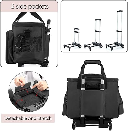 Miniatura 26 de LUXJA Estuche para máquina de coser con plataforma desmontable y almohadilla inferior extraíble, bolsa rodante que se adapta a la mayoría de Morado